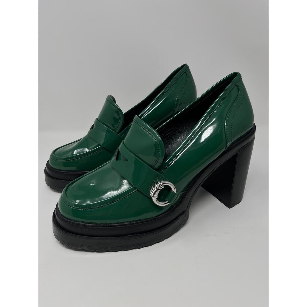 Gianni Bini Maxxwelle Green Platform Loafers Retro 90s Preppy Goth y2k 11 m